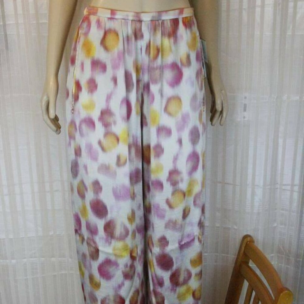 $1095 ROCHAS SILK Pants size 42 Italy , 6 US 100% SILK made in ITALY